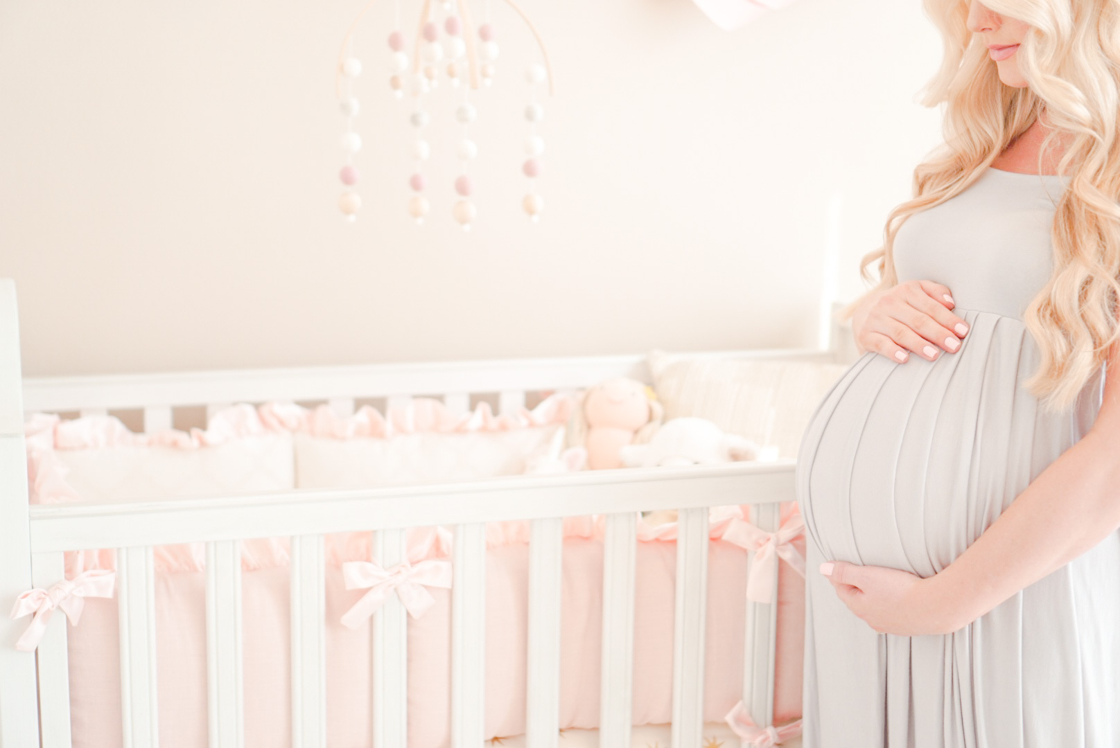 Blogger Katelyn Jones A Touch of Pink Baby Girl Nursery Pink Crib Bumper