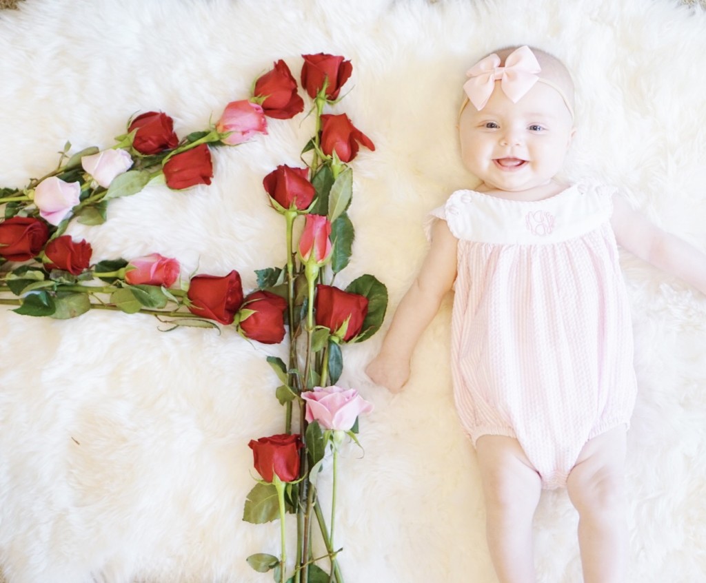 A Touch of Pink Blog Katelyn Jones Baby Girl Flower Four Month Update