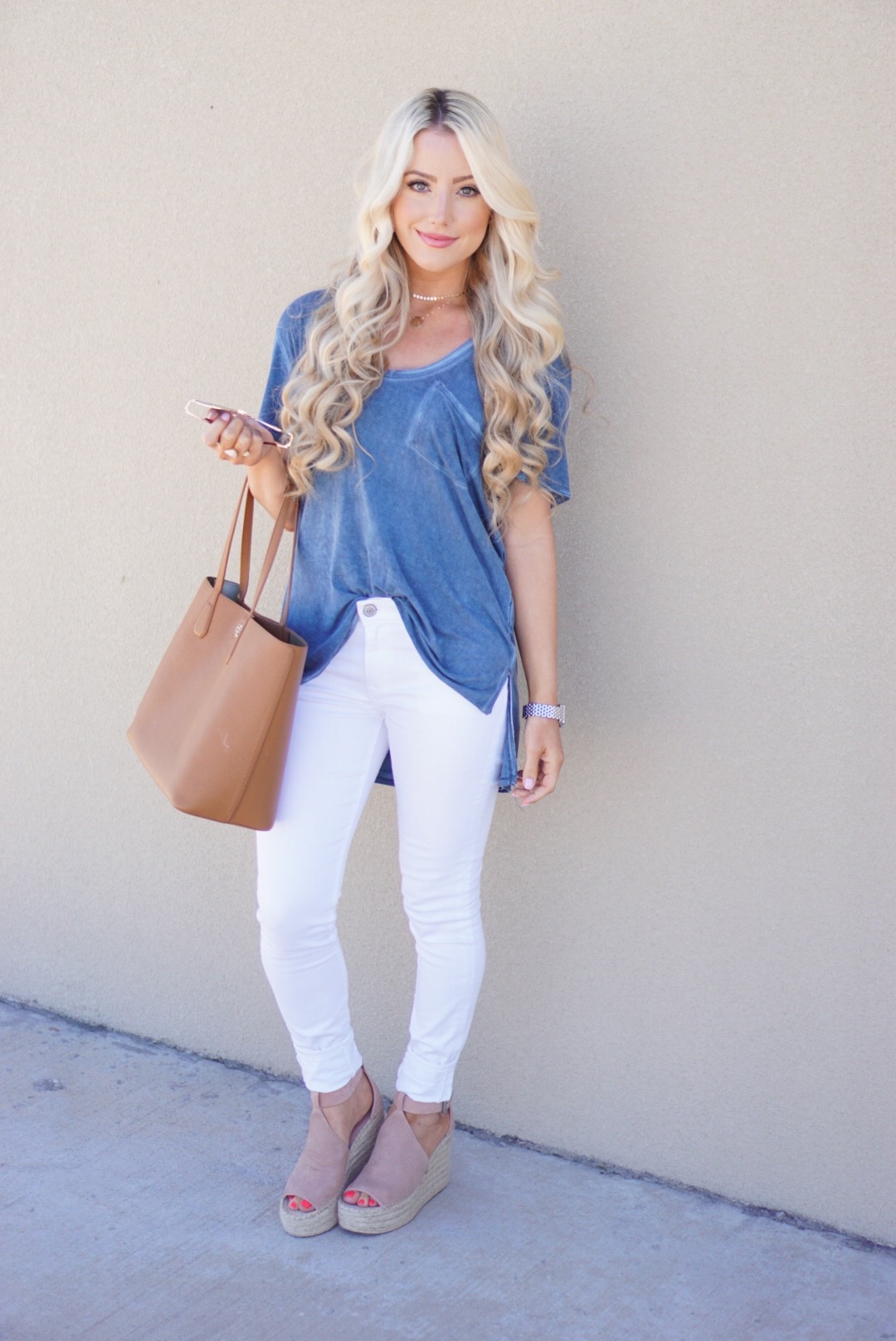 A Touch of Pink Blog Katelyn Jones Free People Nordstrom Cute White Jeans