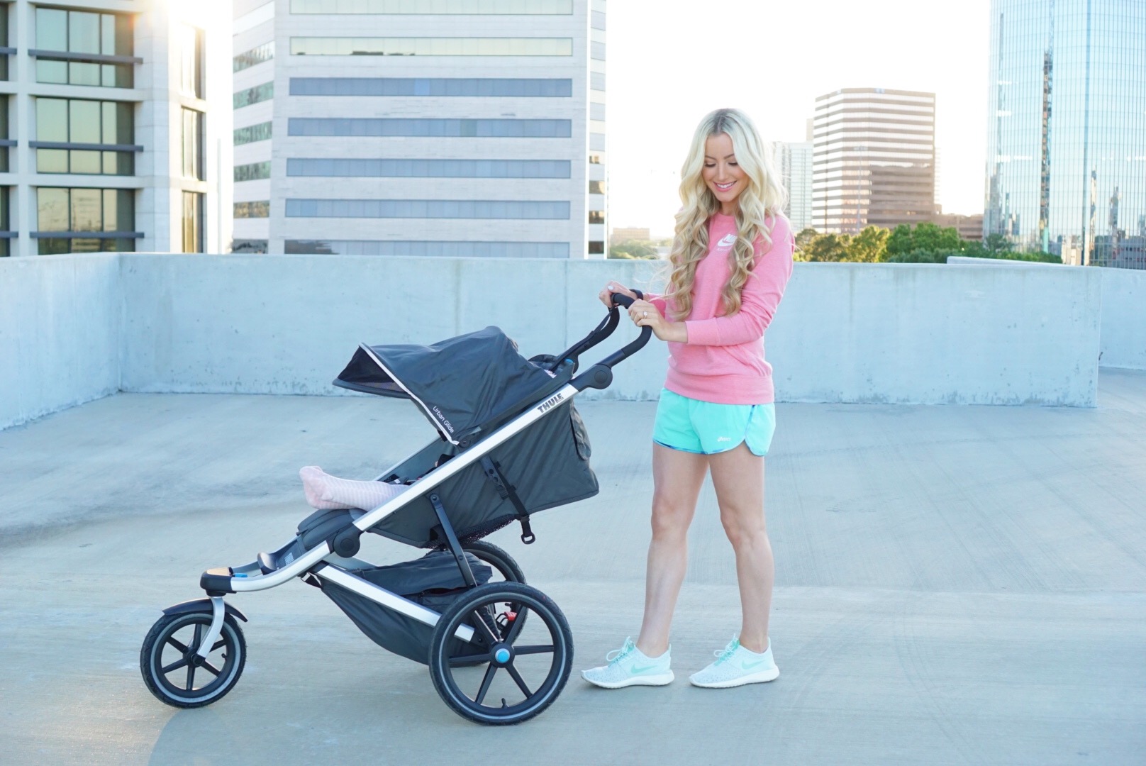Katelyn Jones A Touch of Pink Fitness Routine Thule Jogging Stroller