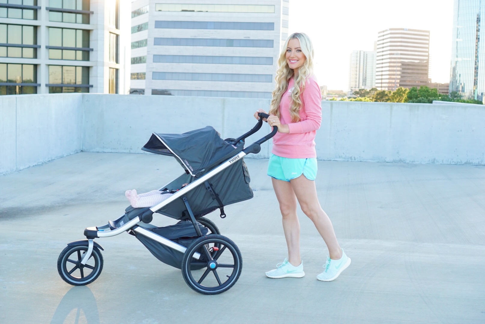 Katelyn Jones A Touch of Pink Thule Jogging Stroller