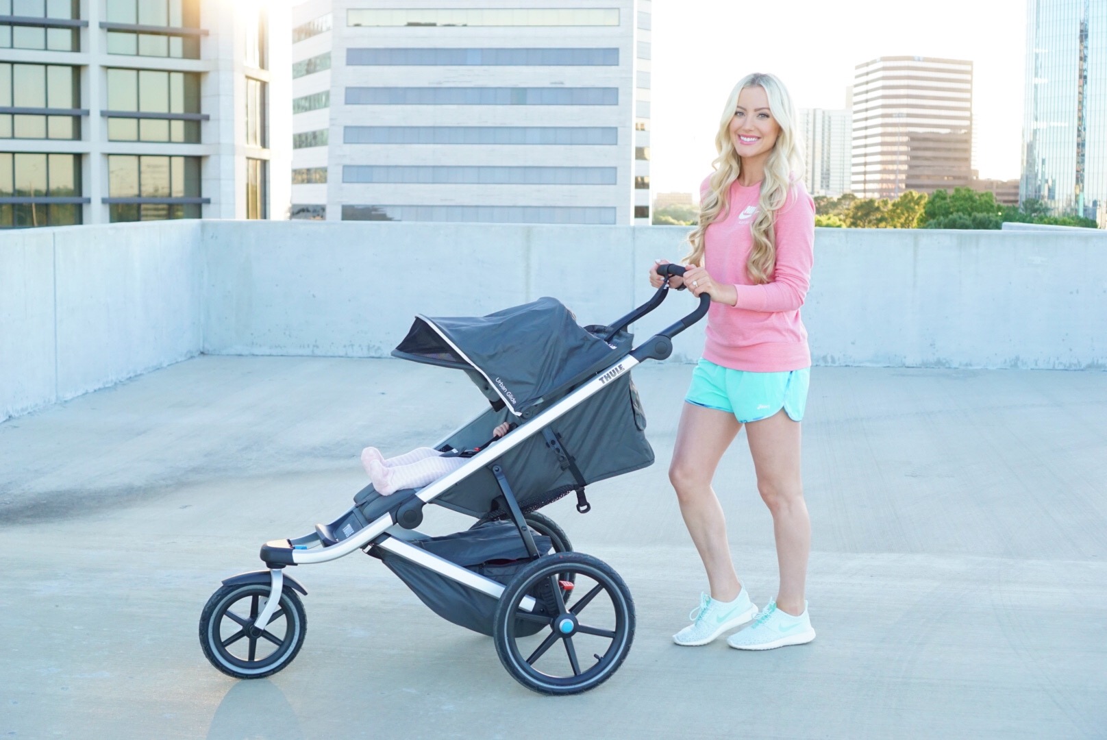 Katelyn Jones A Touch of Pink Jogging Stroller Thule 