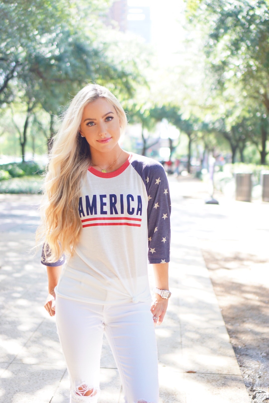 Katelyn Jones A Touch of Pink Blog Fourth of July America Shirt ILY Couture 