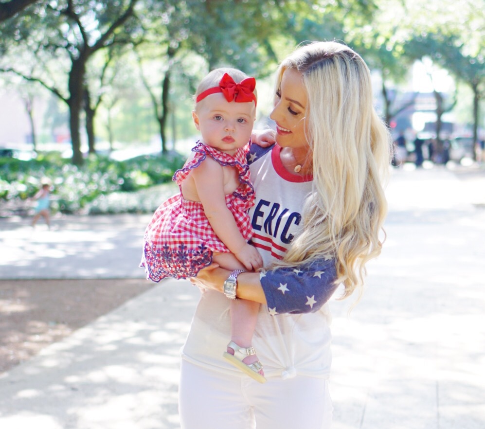 Katelyn Jones A Touch of Pink Blog Fourth of July Baby Girl Outfit