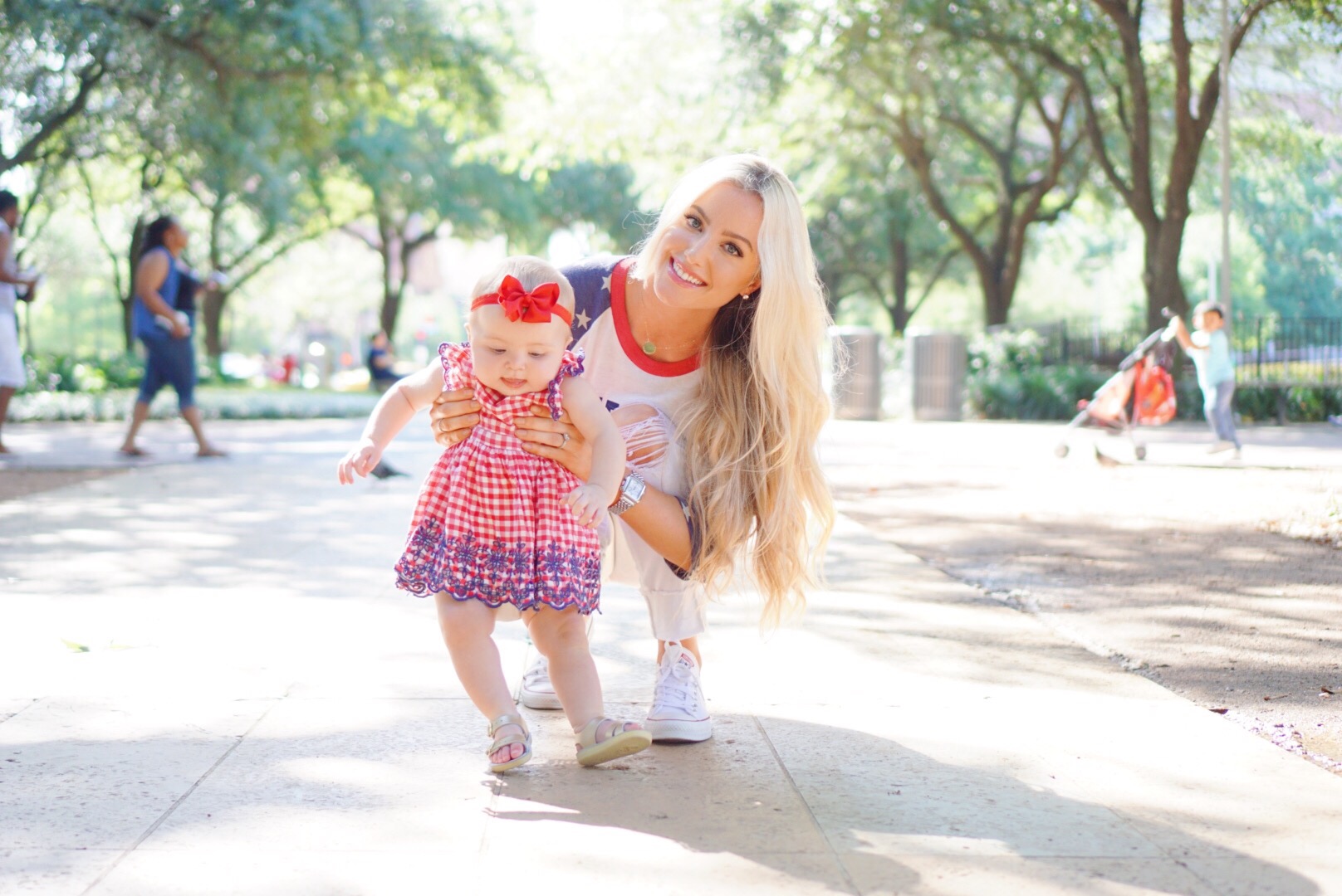 Katelyn Jones A Touch of Pink Blog Fourth of July Outfit Summer Dress Baby