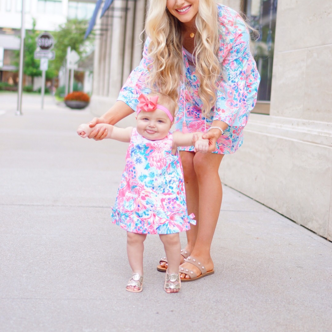 Katelyn Jones A Touch of Pink Blog Baby Girl Lily Pulitzer Baby Girl Dress Baby Jack Rogers Sandals