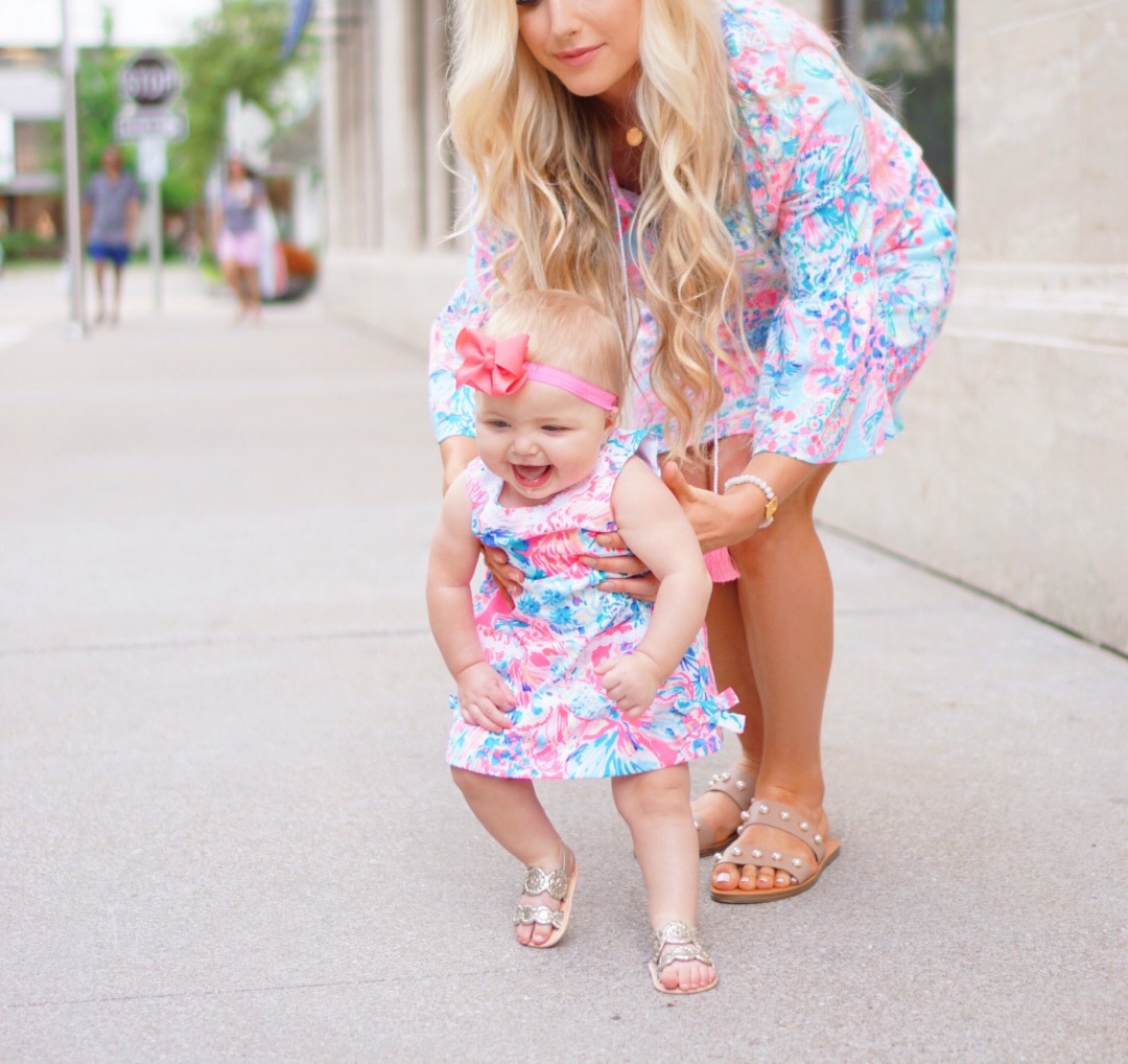Katelyn Jones A Touch of Pink Blog Baby Girl 9 month old Lily Pulitzer Dress Mommy Daughter Matching Texas Houston