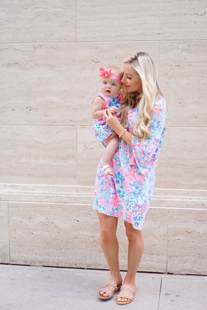 Katelyn Jones A Touch of Pink Blog Baby Girl 9 month old Lily Pulitzer Dress Mommy Daughter Matching Houston Texas Southern Mommy