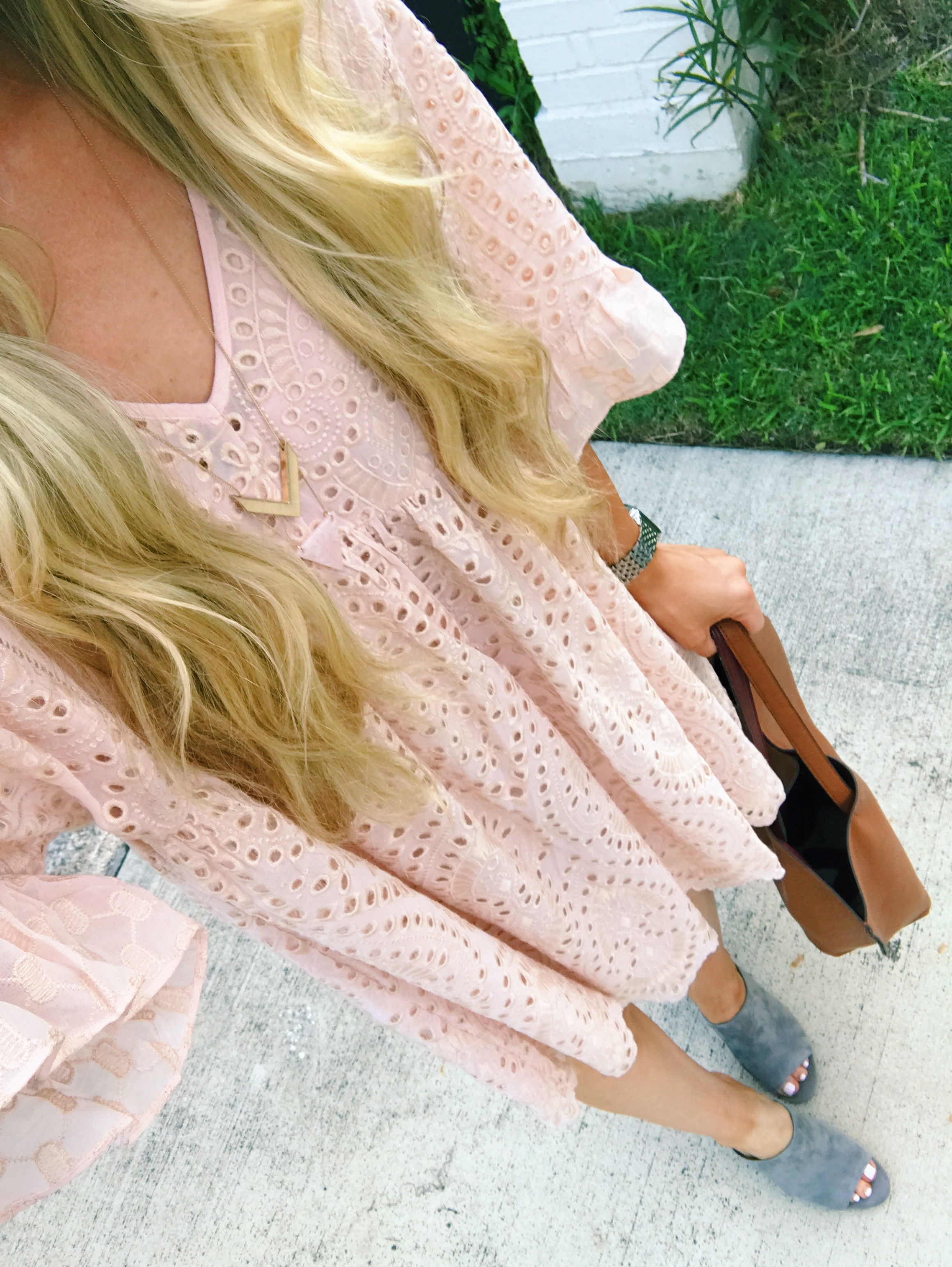 Katelyn Jones A Touch of Pink Blog Anthropologie Dress Eyelet