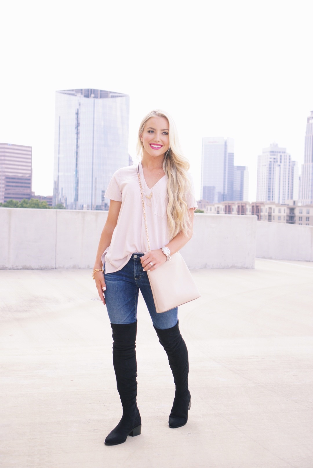 Katelyn Jones A Touch of Pink Blog Nordstrom Anniversary Sale Gabriana Stretch Over the Knee Boot Steve Madden