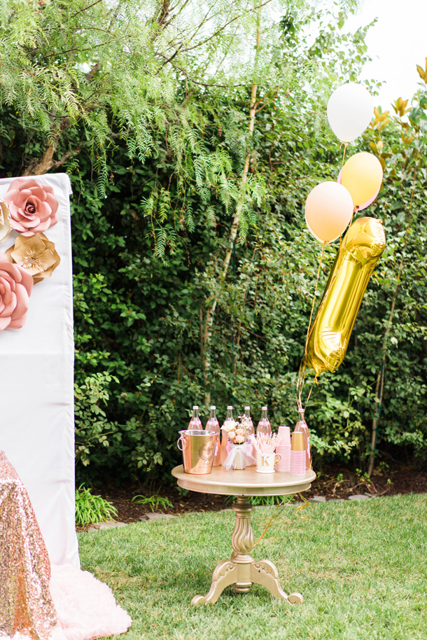 Katelyn Jones A Touch of Pink Baby Birthday Refreshment table