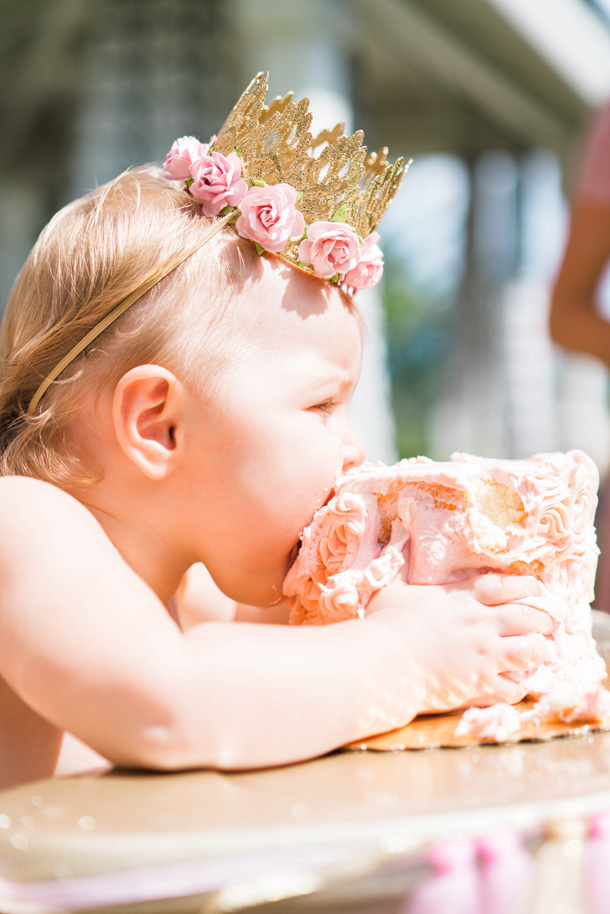 Katelyn Jones A Touch of Pink Baby Birthday Smash Cake Bite