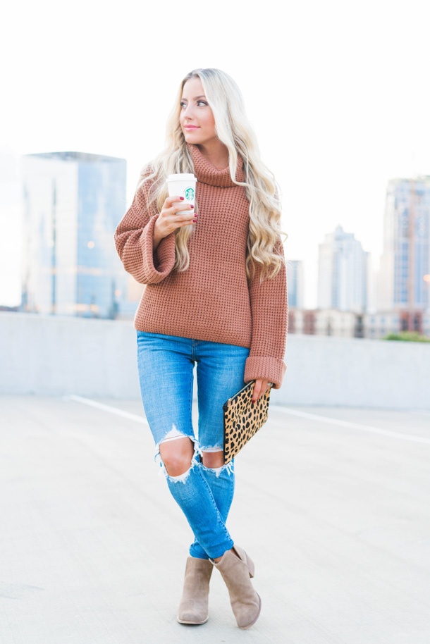 Katelyn Jones A Touch of Pink Blog Evereve Fall Outfit 721 HIGH RISE SKINNY Levi's