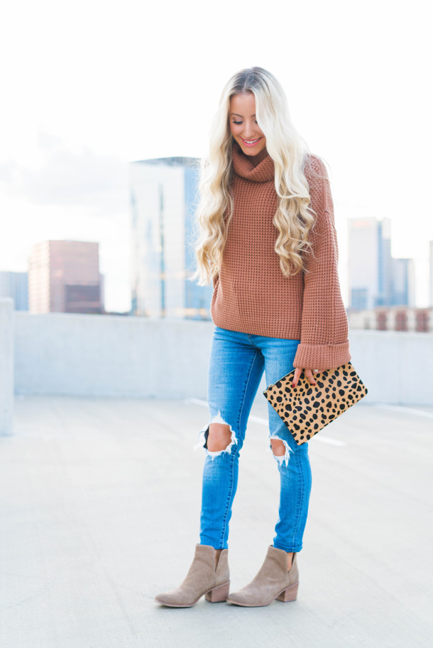 Katelyn Jones A Touch of Pink Blog Evereve Fall Outfit Free People PARK CITY PULLOVER Knit Sweater (2)
