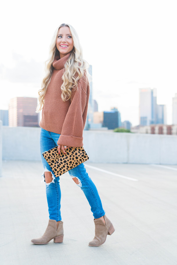 Katelyn Jones A Touch of Pink Blog Evereve Fall Outfit Free People PARK CITY PULLOVER Knit Sweater (4)