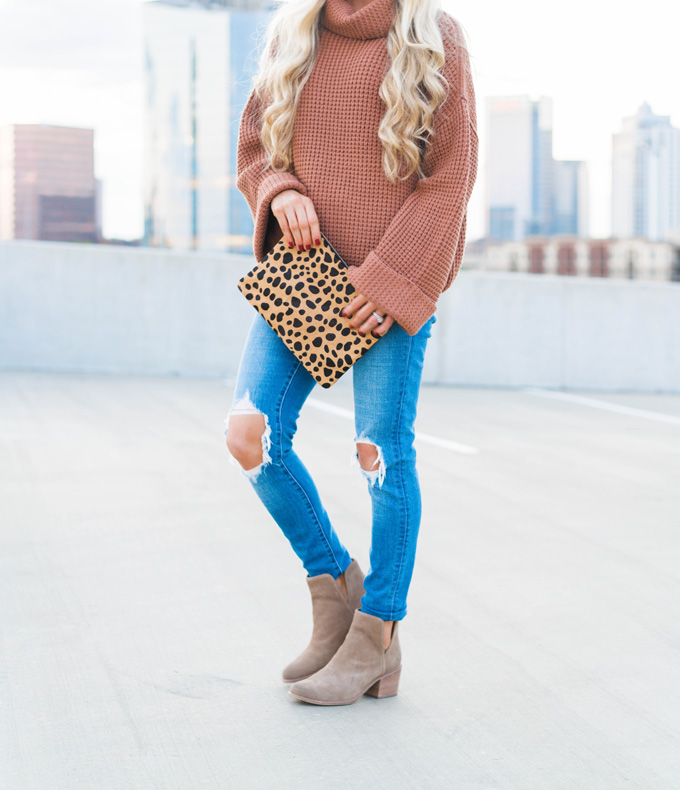 Katelyn Jones A Touch of Pink Blog Evereve Fall Outfit Free People PARK CITY PULLOVER Knit Sweater
