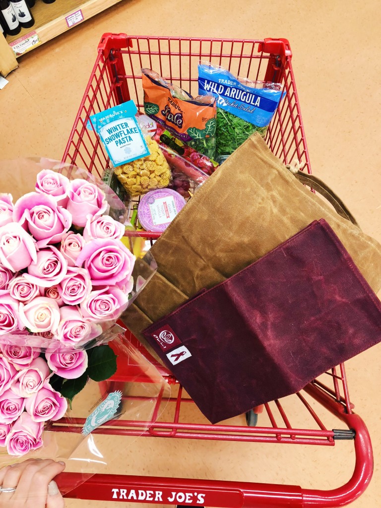 Katelyn Jones A Touch Of Pink Blog Trader Joe's Grocery Haul Olli Reusable Shopping Bags