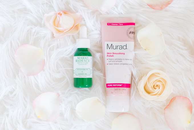 Katelyn Jones A Touch of Pink Blog Nordstrom Beauty Products Vitamin C Serum MARIO BADESCU Murad Skin Smoothing Polish