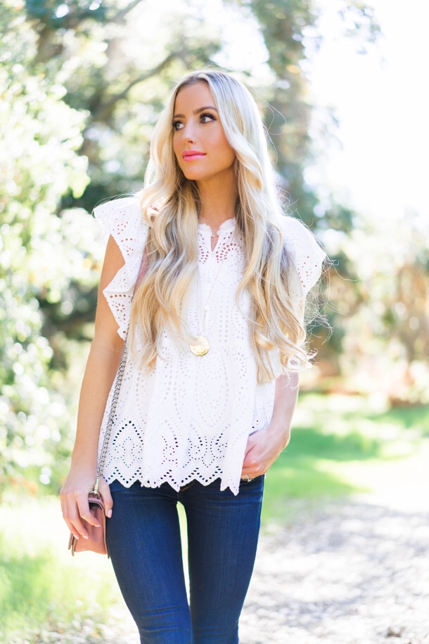 BP Eyelet Top A Touch of Pink Blog Katelyn Jones