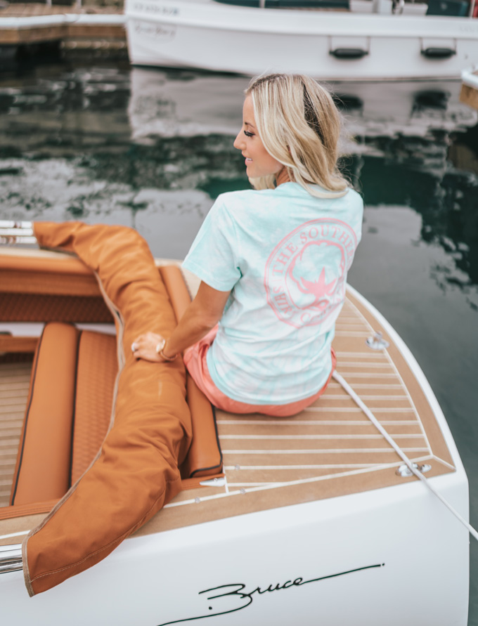 Lifestyle Blogger Katelyn Jones of a Touch of Pink Blog shares the festival logo t-shirt from The Southern Shirt Co