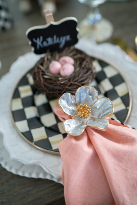 Simple Pink and Green Table Setting for Easter with MacKenzie-Childs!