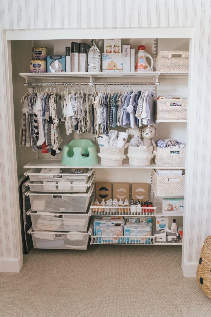 Our cute, organized nursery closet makeover - Shoe Makes New